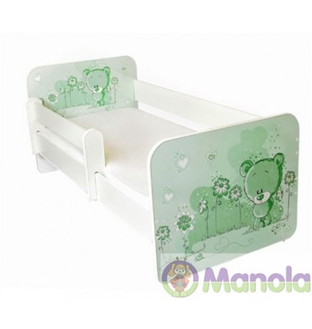 Manola B zöld maci gyerekágy levehető leesésgátlóval