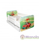 Manola B autós ágyneműtartós gyerekágy levehető leesésgátlóval