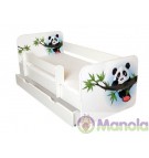 Manola B panda ágyneműtartós gyerekágy levehető leesésgátlóval