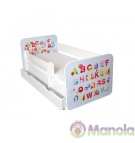 Manola B ABC ágyneműtartós gyerekágy levehető leesésgátlóval