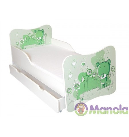 Manola A Green Bear gyerekágy ágyneműtartóval